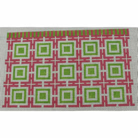 Squares and Lattice - Pink and Green