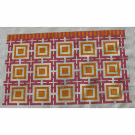 Squares and Lattice - Pink and Orange