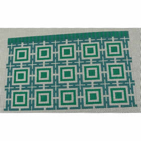 Squares and Lattice - Teal and Blue