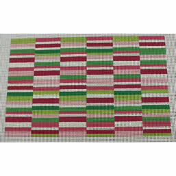 Clutch- Horizontal Pinks and Greens Stripe