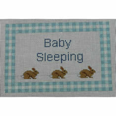Baby Sleeping Bunnies Blue Gingham