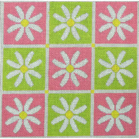 Daisy Pillow - Pinks and Greens