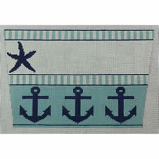 Stocking Cuff-  Starfish and Anchors Blue and Navy