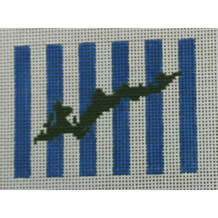 Wallet Insert - Fishers Island on Blue Stripes