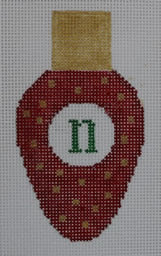 Christmas Lightbulb Red with Gold Dots