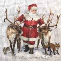 Santa w/ Pair of Reindeer