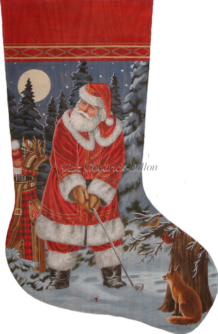 Long Coat Golfing Santa - Stocking (13m)