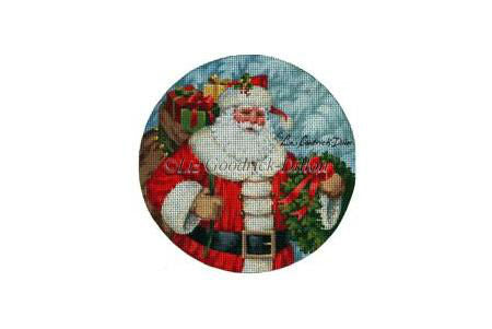 Santa w/Wreath ornament