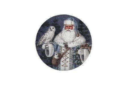Blue Arctic Santa w/Arctic Owl ornament