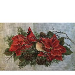 Cardinals In Poinsettias