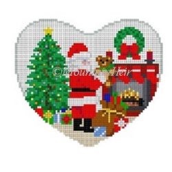 Santa w/ Teddy, heart