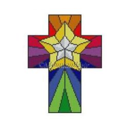 Cross - Stained Glass Star