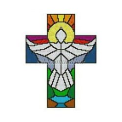 Cross - Stained Glass Dove