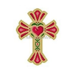 Cross - Scalloped Heart