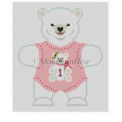 Polar Bear Baby's 1st, pink