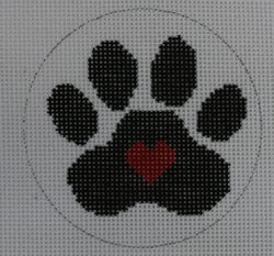 Black Paw with Red Heart within