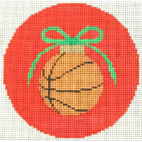 basketball with green bow on red