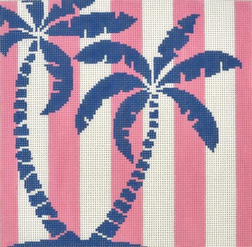 Palm Tree Stencil on Pink