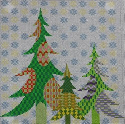 3 Trees with Snow Flakes (18m)