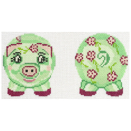 Piggy Bank - Green/Pink