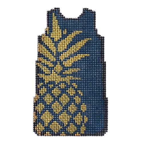 Pineapple Stencil Mini Shift/Navy