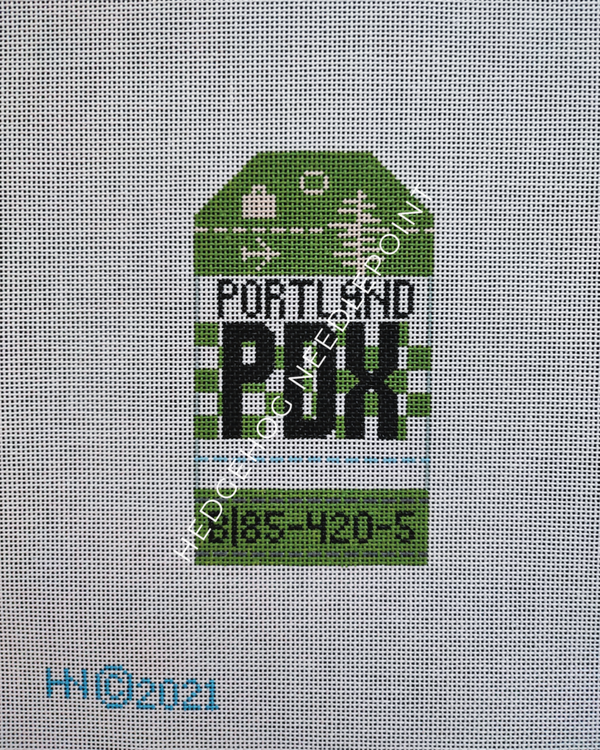 Retro Travel Tag · Portland PDX
