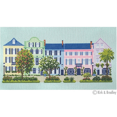 Rainbow Row Pillow on 18