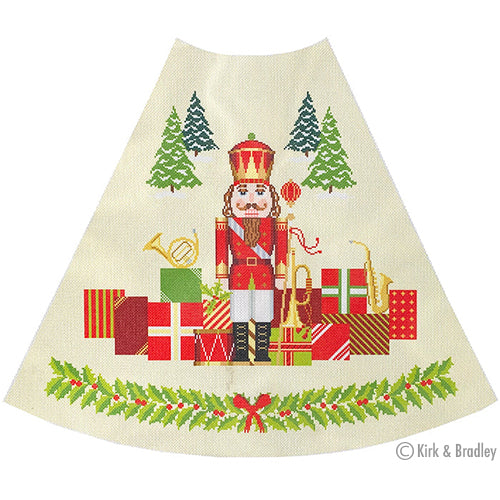 Red Nutcracker Tree Skirt Panel