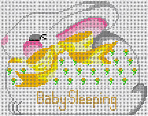Sleepy Bunny - "Baby Sleeping" - Yellow Bow