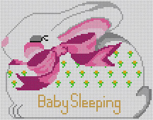 Sleepy Bunny - "Baby Sleeping" - Pink Bow