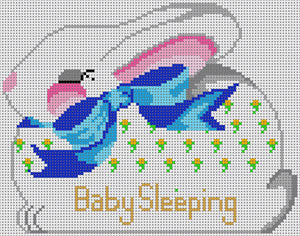 Sleepy Bunny - "Baby Sleeping" - Blue Bow