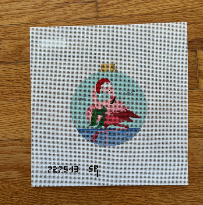Santa Flamingo, 4.5" Round - 13 Mesh