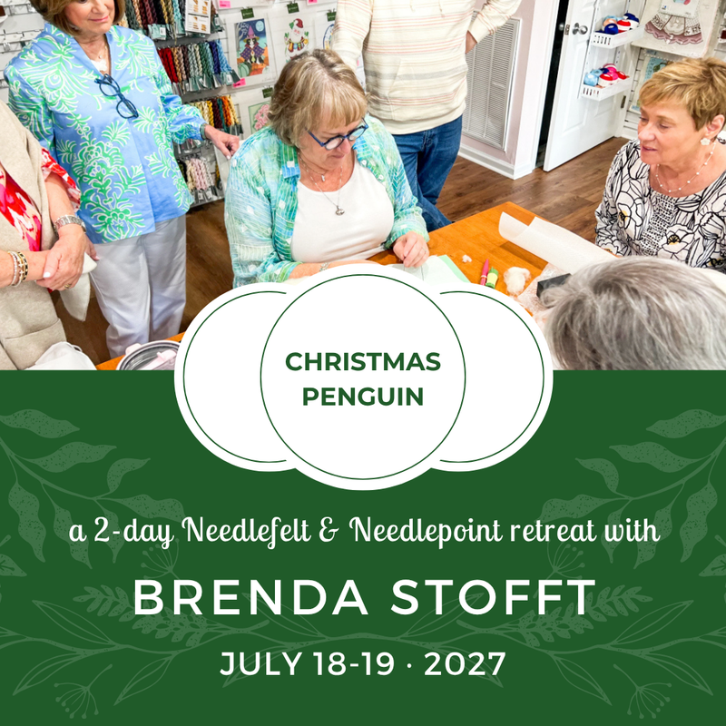 Christmas Penguin · A Felting & Needlepoint Retreat with Brenda Stofft · July 18-19, 2027
