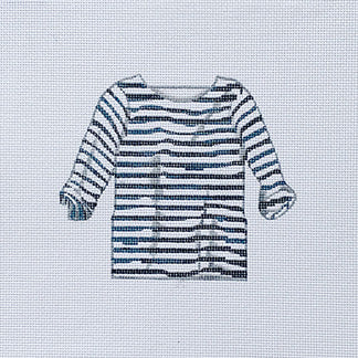 Navy + White Striped Shirt