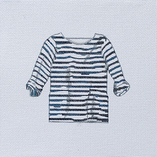 Navy + White Striped Shirt