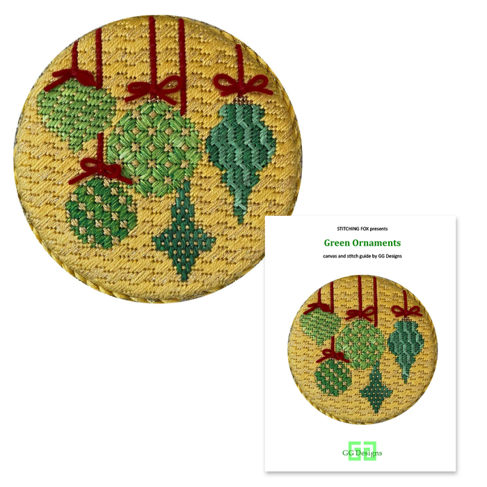 Green Ornaments with Stitch Guide