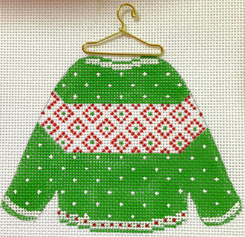 Sweater - Green Dotted