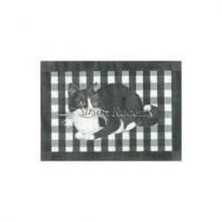 Gingham Black/White Cat