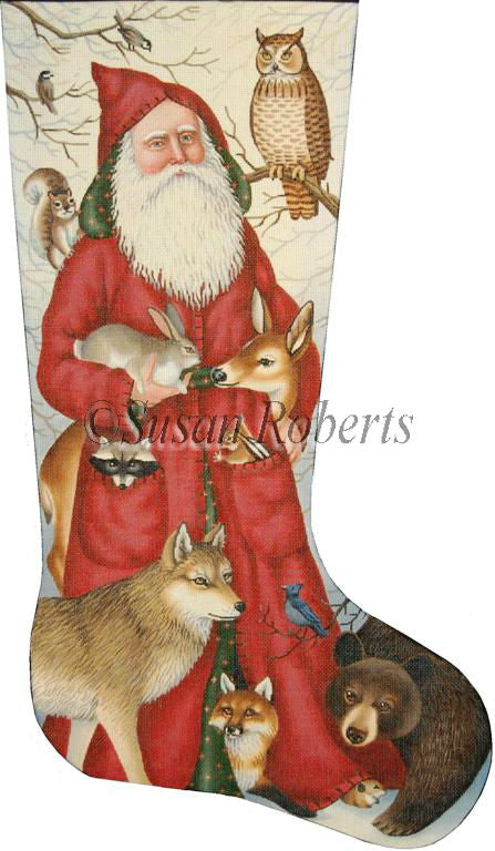 Santa & Woodland Animal - Stocking (13m)