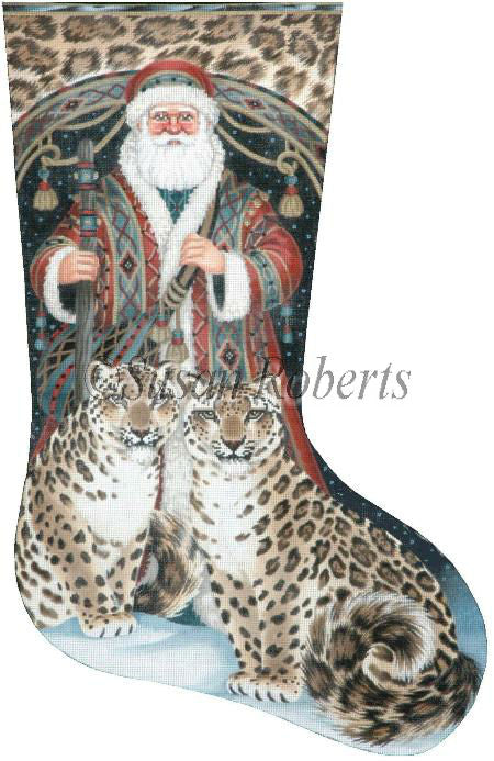 Santa & Snow Leopards - Stocking