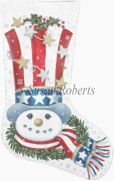 Patriotic Snowman - Stocking