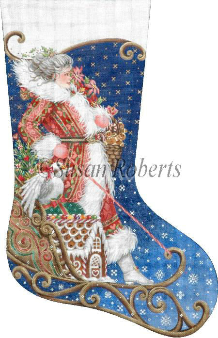 Mrs. Santa Sleds In - Stocking