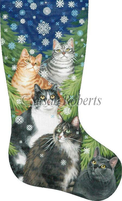 Cats And Snowflakes - Stocking