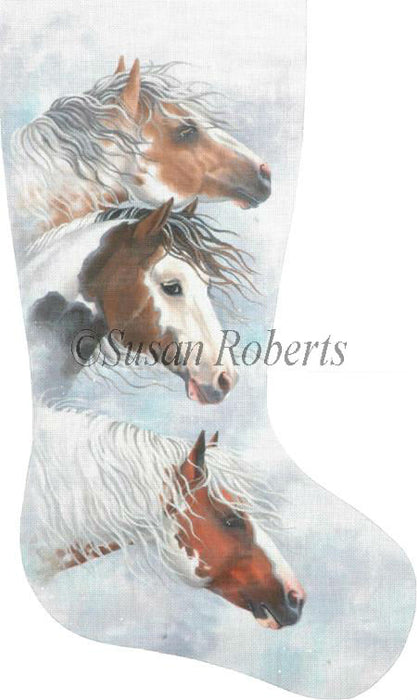 Horses In Snow Clouds - Stocking