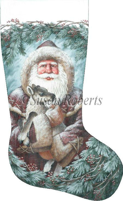Santa And Baby Reindeer - Stocking