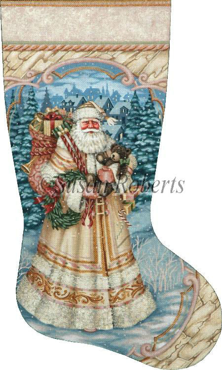 NeedlepointUS: Dash Away All - Stitch Painted Needlepoint Christmas Stocking  Canvas, Stockings, SAN18-828