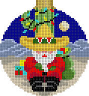 Santa Resting on Cactus, 3.25" Round