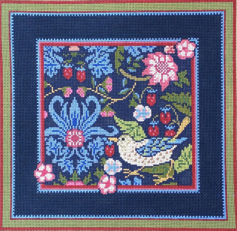 Strawberry Thief Square 18 ct Pillow