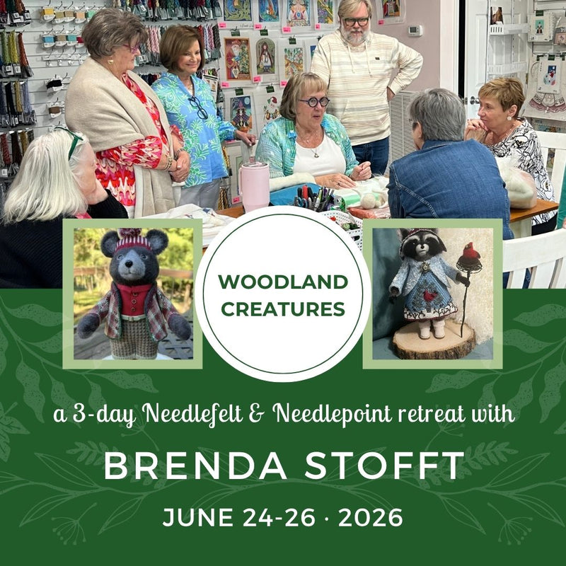 SOLD OUT - Woodland Creatures · A Felting & Needlepoint Retreat with Brenda Stofft · June 24-26, 2026