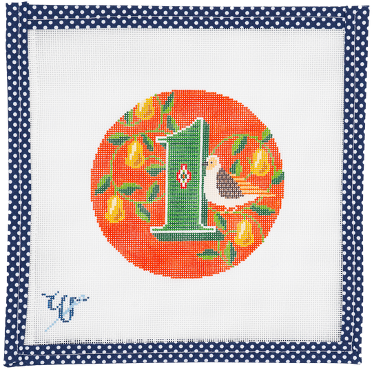 12 Days of Christmas - Day 1 - Partridge and a Pear Tree (with stitch guide)
